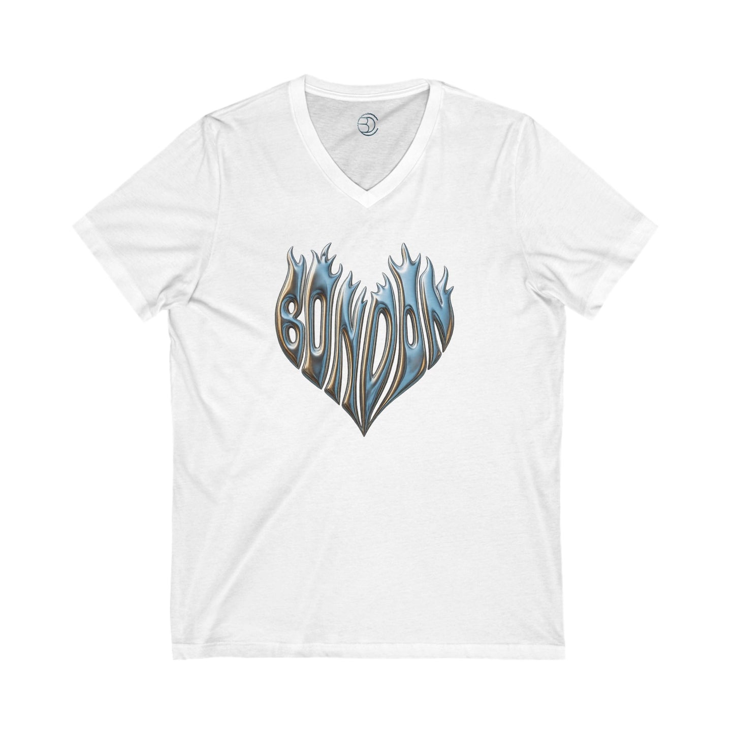 Blazing Chrome Heart V-Neck
