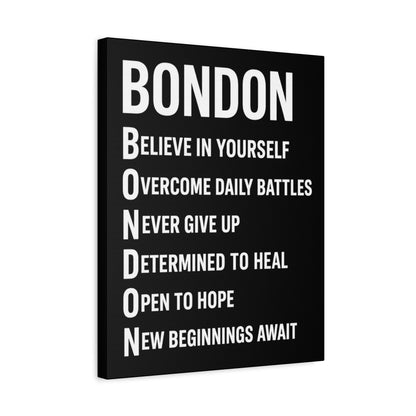 BONDON Acrostic Canvas (Matte Stretched)