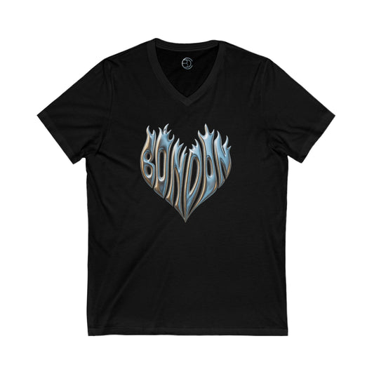Blazing Chrome Heart V-Neck