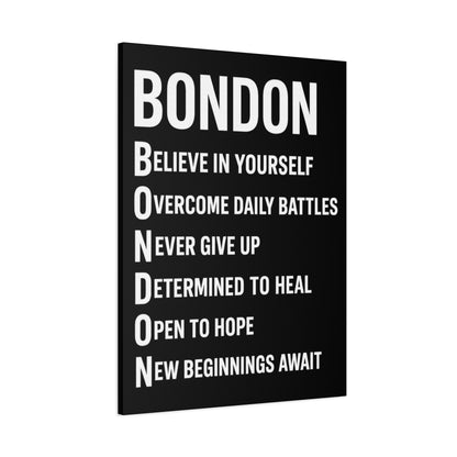 BONDON Acrostic Canvas (Matte Stretched)